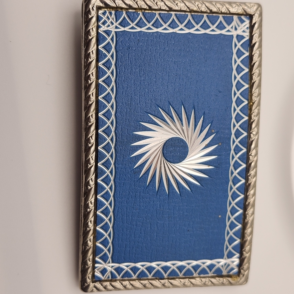 Blue and Silver Western style Belt Buckle